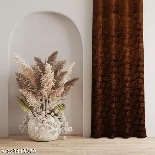WISK N TWISK PRESENT LEAF VELVET CURTAINS SET OF 1